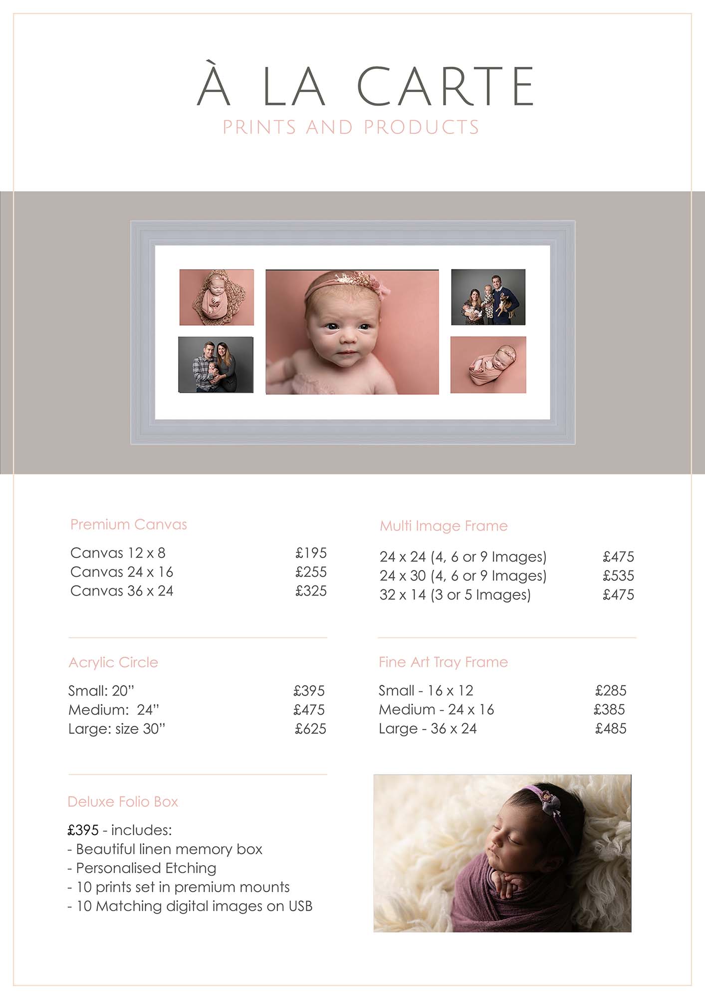 Newborn Photoshoot Product Pricing