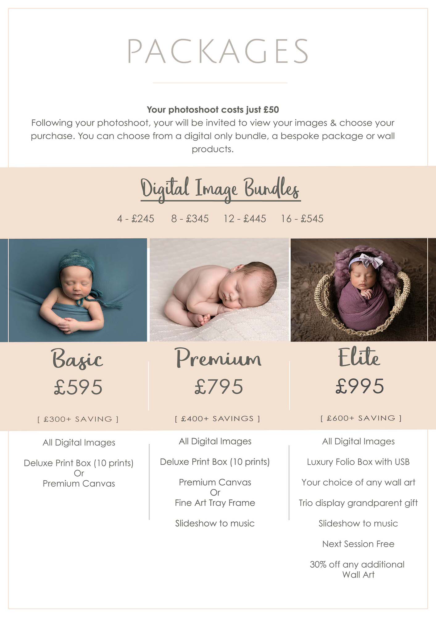 Newborn Photoshoot Package Pricing